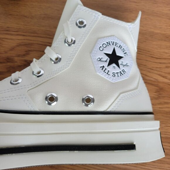 ⭐Converse Chuck 70 De Luxe Squared Hi Sz 8 Women's Shoes Sneakers White A06436C - Picture 7 of 11